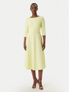 Rinascimento Sukienka koktajlowa CFC0127892003 Żółty Regular Fit. Żółte sukienki Rinascimento, l, bez wzorów, z syntetyku, wizytowe, bez kołnierzyka, bez ramiączek. Za 699,99 zł.