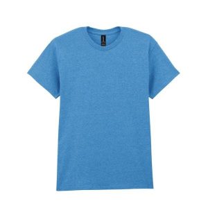 Ciężka Bawełniana Koszulka Unisex Dla Dorosłych. Niebieskie bluzki GILDAN, xl, bez wzorów, z bawełny, sportowe, bez kołnierzyka, bez ramiączek. Za 51,99 zł.
