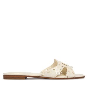 Klapki Guess. Białe klapki Guess, z aplikacjami, bez obcasa. Za 499,99 zł.