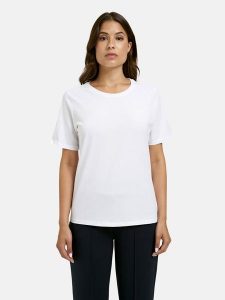 Milano Italy Koszulka w kolorze białym rozmiar: XS. Białe bluzki Milano Italy, xs, bez wzorów, z bawełny, bez kołnierzyka, bez ramiączek. Za 69,99 zł.