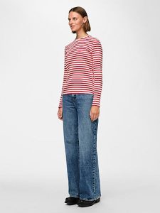 Pieces Koszulka "Ruka" w kolorze czerwono-białym rozmiar: S. Białe bluzki Pieces, s, bez wzorów, bez kołnierzyka, bez ramiączek. Za 32,67 zł.