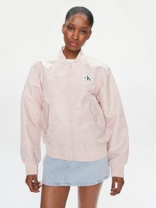 Calvin Klein Jeans Kurtka bomber J20J223034 Różowy Relaxed Fit. Czerwone kurtki Calvin Klein Jeans, s, bez wzorów, z jeansu, bez kaptura. Za 589,99 zł.