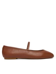 LAUREN RALPH LAUREN Baleriny 802977874002 Brązowy. Brązowe balerinki Lauren Ralph Lauren, bez wzorów, ze skóry, bez obcasa, bez zapięcia. Za 479,99 zł.