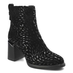 Czarne Botki S.Barski Eleganckie Obuwie Damskie Na Obcasie. Czarne botki S.BARSKI, na zimę, w ażurowe wzory, z jeansu, bez obcasa, na obcasie, bez zapięcia. Za 309,00 zł.