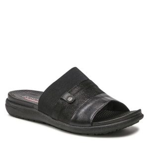 Klapki Go Soft. Czarne klapki Go Soft, bez wzorów, bez obcasa. Za 103,99 zł.