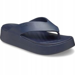 Japonki Dla Dorosłych Crocs Getaway Platform Flip. Niebieskie klapki Crocs, bez wzorów, z materiału, bez obcasa. Za 199,99 zł.