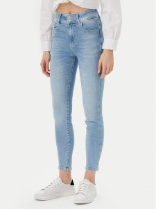 Guess Jeansy W5GA34 D5PY2 Niebieski Skinny Fit. Niebieskie jeansy Guess, z aplikacjami, z bawełny. Za 269,99 zł.