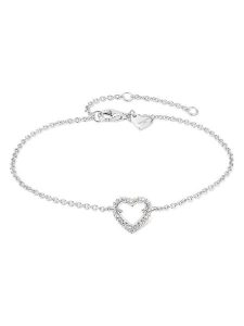 Tamaris Srebrna bransoletka z elementem ozdobnym rozmiar: onesize. Szare bransoletki Tamaris, z cyrkonią, srebrne. Za 108,99 zł.