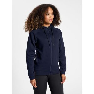 Damska bluza z kapturem zapinana na zamek Hummel Red Classic. Czarne bluzy Hummel, xs, bez wzorów, z kapturem. W wyprzedaży za 194,50 zł.