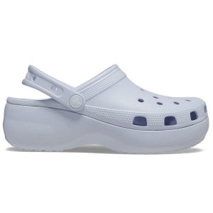 Klapki damskie Crocs CLASSIC PLATFORM CLOG. Białe klapki Crocs, bez wzorów, bez obcasa. Za 296,20 zł.