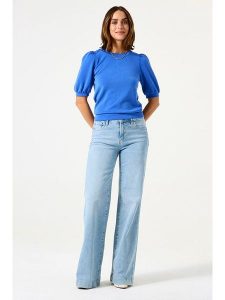 Garcia Sweter w kolorze niebieskim rozmiar: XS. Niebieskie swetry oversize Garcia, xs, bez wzorów, ze splotem, bez ramiączek. Za 109,78 zł.