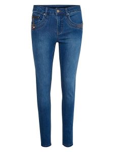 Cream Dżinsy "Brenda" w kolorze niebieskim rozmiar: W25. Niebieskie jeansy Cream, z aplikacjami, ze skóry. Za 65,54 zł.