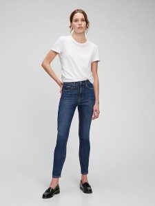 GAP Dżinsy - Skinny fit - w kolorze granatowym rozmiar: W33. Niebieskie jeansy GAP, bez wzorów, z podwyższonym stanem. Za 100,99 zł.