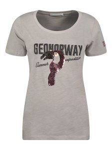 Geographical Norway Koszulka "Jeverything" w kolorze szarym rozmiar: XL. Szare bluzki Geographical Norway, xl, bez wzorów, z bawełny, bez kołnierzyka, bez ramiączek. Za 57,06 zł.