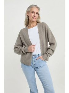 Josephine & Co Kardigan w kolorze oliwkowym rozmiar: M. Brązowe kardigany Josephine & Co, m, bez wzorów, z wełny, bez ramiączek. Za 292,89 zł.