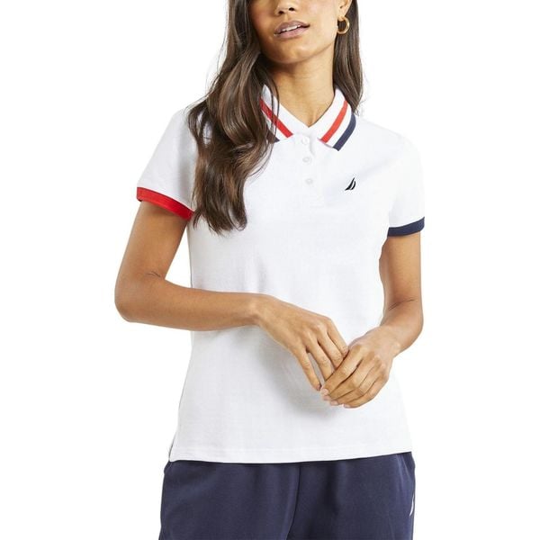 Koszulka Polo Damska Nautica Cowley. Białe bluzki Nautica, bez wzorów, klasyczne, bez kołnierzyka, bez ramiączek. Za 239,00 zł.