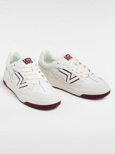 Vans Skórzane sneakersy "Upland" w kolorze kremowo-bordowym rozmiar: 44,5. Brązowe trampki Vans, bez wzorów, bez zapięcia. Za 180,06 zł.