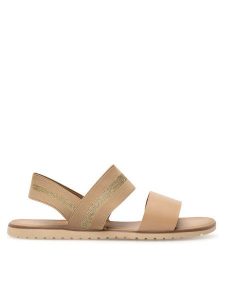 Clara Barson Sandały WS6262-05 Beżowy. Brązowe sandały Clara Barson, bez wzorów, z materiału, bez obcasa, na płaskiej podeszwie, bez zapięcia. Za 79,99 zł.