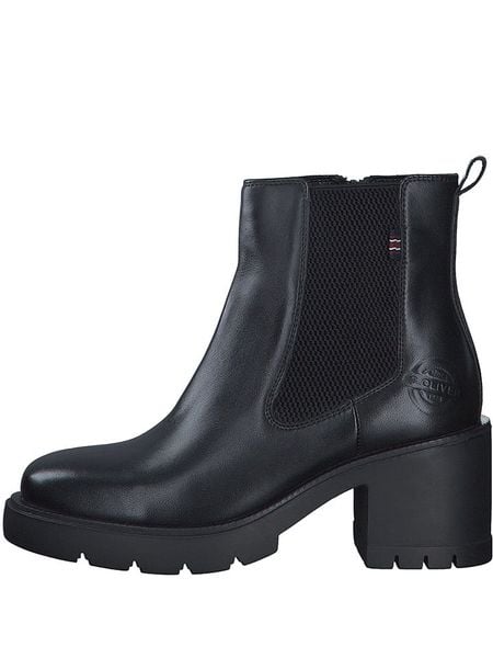 S.Oliver Skórzane botki w kolorze czarnym rozmiar: 40. Czarne botki s.Oliver, bez wzorów, bez obcasa, bez zapięcia. Za 228,92 zł.