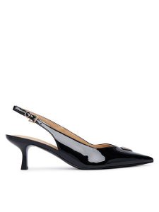 Guess Sandały FLTYNN PAF05 Czarny. Czarne sandały Guess, z aplikacjami, ze skóry, bez obcasa, na szpilce, bez zapięcia. Za 544,99 zł.