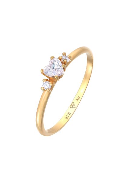 Elli Damski pierścionek zaręczynowy Serce z cyrkoniami ze srebra próby 925 Sterling Silver Pierścionki 1 ct. Szare pierścionki Elli, z cyrkonią, srebrne. Za 248,99 zł.