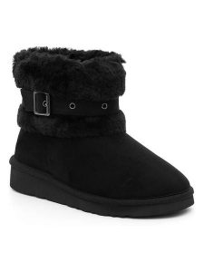 ISLAND BOOT Botki zimowe "Fabya" w kolorze czarnym rozmiar: 39. Czarne botki Island Boot, na zimę, bez wzorów, z materiału, bez obcasa, bez zapięcia. Za 165,99 zł.