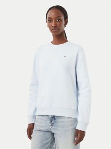Tommy Jeans Bluza Flag DW0DW19959 Niebieski jasny Regular Fit. Niebieskie bluzy Tommy Jeans, xl, bez wzorów, z bawełny, bez kaptura. Za 289,99 zł.