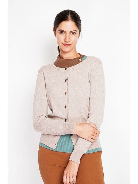 ASSUILI Kardigan w kolorze beżowym rozmiar: 42. Brązowe kardigany Assuili. Za 100,99 zł.