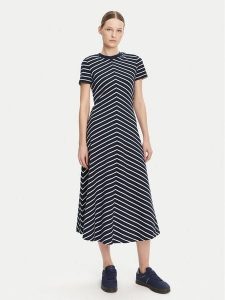 Tommy Hilfiger Sukienka codzienna WW0WW44547 Granatowy Regular Fit. Niebieskie kombinezony TOMMY HILFIGER, na co dzień, xs, bez wzorów, z bawełny, bez kołnierzyka, bez ramiączek, proste. Za 309,99 zł.