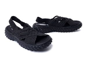 ROCK SPRING DAKOTA black, sandały damskie. Czarne sandały Rock Spring, bez wzorów, bez obcasa, bez zapięcia. Za 175,92 zł.