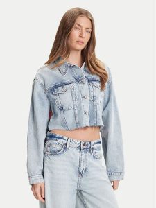 Tommy Jeans Kurtka jeansowa DW0DW21063 Niebieski Relaxed Fit. Niebieskie kurtki Tommy Jeans, m, bez wzorów, z bawełny, bez kaptura. Za 439,99 zł.