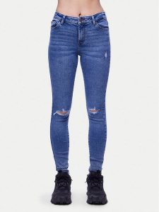 Pieces Jeansy Dana 17148021 Niebieski Skinny Fit. Niebieskie jeansy Pieces, bez wzorów, z bawełny. Za 89,99 zł.