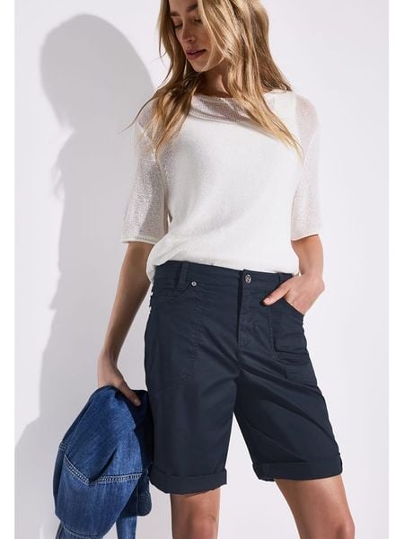 Street One Bermudy w kolorze granatowym rozmiar: W44. Niebieskie szorty Street One, bez wzorów, street. Za 122,09 zł.