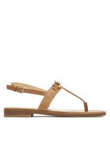 Guess Sandały FLJREL LEA21 Brązowy. Brązowe sandały Guess, z aplikacjami, ze skóry, bez obcasa, na płaskiej podeszwie, bez zapięcia. Za 309,99 zł.