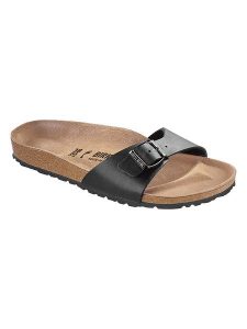Birkenstock Klapki "Madrid" w kolorze czarnym rozmiar: 44. Czarne klapki Birkenstock, bez wzorów, bez obcasa. Za 263,53 zł.