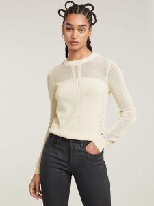 G-Star Sweter w kolorze kremowym rozmiar: S. Brązowe swetry oversize G-Star, s, bez wzorów, bez ramiączek. Za 184,46 zł.