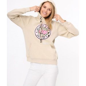Zwillingsherz Bluza "Kelly" w kolorze jasnobrązowym rozmiar: L/XL. Brązowe bluzy Zwillingsherz, l, bez wzorów, z bawełny, z kapturem. Za 184,46 zł.