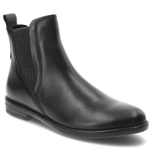 Czarne Botki Marco Tozzi Damskie Modne Obuwie Jesienne. Czarne botki Marco Tozzi, na jesień, bez wzorów, z materiału, bez obcasa, bez zapięcia. Za 329,00 zł.