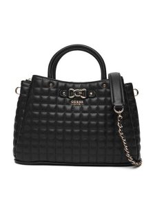 Guess Torebka Nadira HWQG84 24060 Czarny. Czarne torebki klasyczne Guess, z aplikacjami, ze skóry, bez dodatków. Za 469,99 zł.