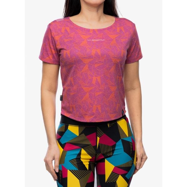 Koszulka wspinaczkowa damska La Sportiva Dimension T-Shirt. Czerwone koszulki sportowe La Sportiva, bez wzorów, bez ramiączek. Za 178,49 zł.