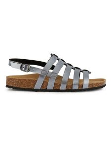 Geox Sandały "Brionia" w kolorze srebrnym rozmiar: 39. Szare sandały Geox, bez wzorów, z otwartym noskiem, bez obcasa, bez zapięcia. Za 264,95 zł.