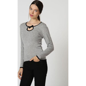 Sweter w kolorze szarym. Szare swetry klasyczne marki William de Faye, z kaszmiru, z okrągłym kołnierzem. W wyprzedaży za 136,95 zł.