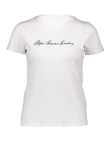 Pepe Jeans Koszulka w kolorze białym rozmiar: XL. Białe bluzki Pepe Jeans, xl, bez wzorów, z jeansu, bez kołnierzyka, bez ramiączek. Za 74,63 zł.