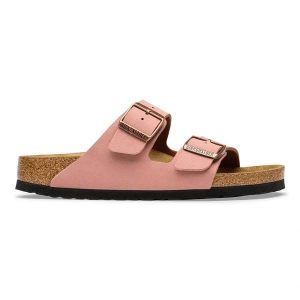BIRKENSTOCK Arizona BFBC Pink Clay Klapki damskie. Czerwone klapki Birkenstock, bez wzorów, z jeansu, bez obcasa. Za 379,99 zł.