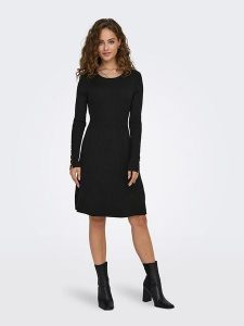 ONLY Sukienka dzianinowa w kolorze czarnym rozmiar: L. Czarne sukienki ONLY, l, bez wzorów, z dzianiny, bez kołnierzyka, bez ramiączek, midi. Za 123,25 zł.