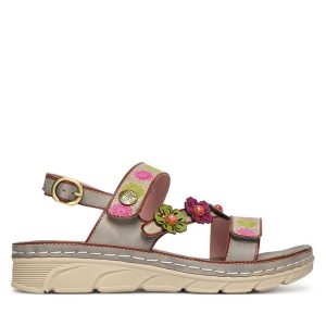 Sandały Laura Vita. Szare sandały LAURA VITA, bez wzorów, bez obcasa, na płaskiej podeszwie, bez zapięcia. Za 389,99 zł.