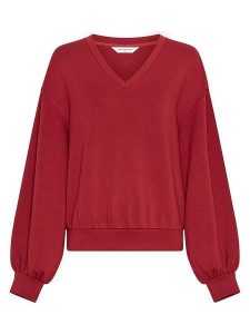MOSS COPENHAGEN Bluza w kolorze bordowym rozmiar: S/M. Czerwone bluzy Moss Copenhagen, m, bez wzorów, bez kaptura. Za 189,95 zł.