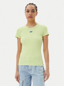 HUGO T-Shirt Easy 50523924 Zielony Slim Fit. Zielone t-shirty Hugo, s, bez wzorów, z bawełny, bez kołnierzyka, bez ramiączek. Za 199,99 zł.