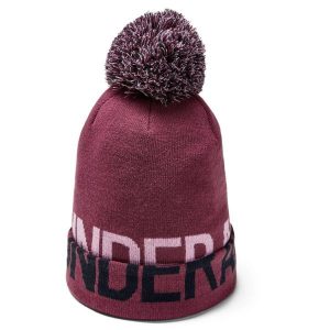 Czapka damska Under Armour Graphic Pom Beanie. Fioletowe czapki Under Armour, bez wzorów. Za 49,99 zł.