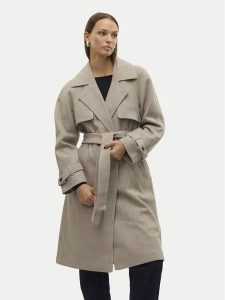 Vero Moda Płaszcz przejściowy Pop Miley 10319995 Beżowy Regular Fit. Brązowe płaszcze Vero Moda, l, bez wzorów, z syntetyku, bez kaptura. Za 379,99 zł.
